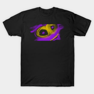 Abstract face yellow purple T-Shirt